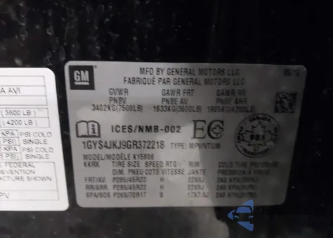 2016 Cadillac Escalade Esv Premium Collection из США, поврежденный, VIN 1GYS4JKJ9GR372218